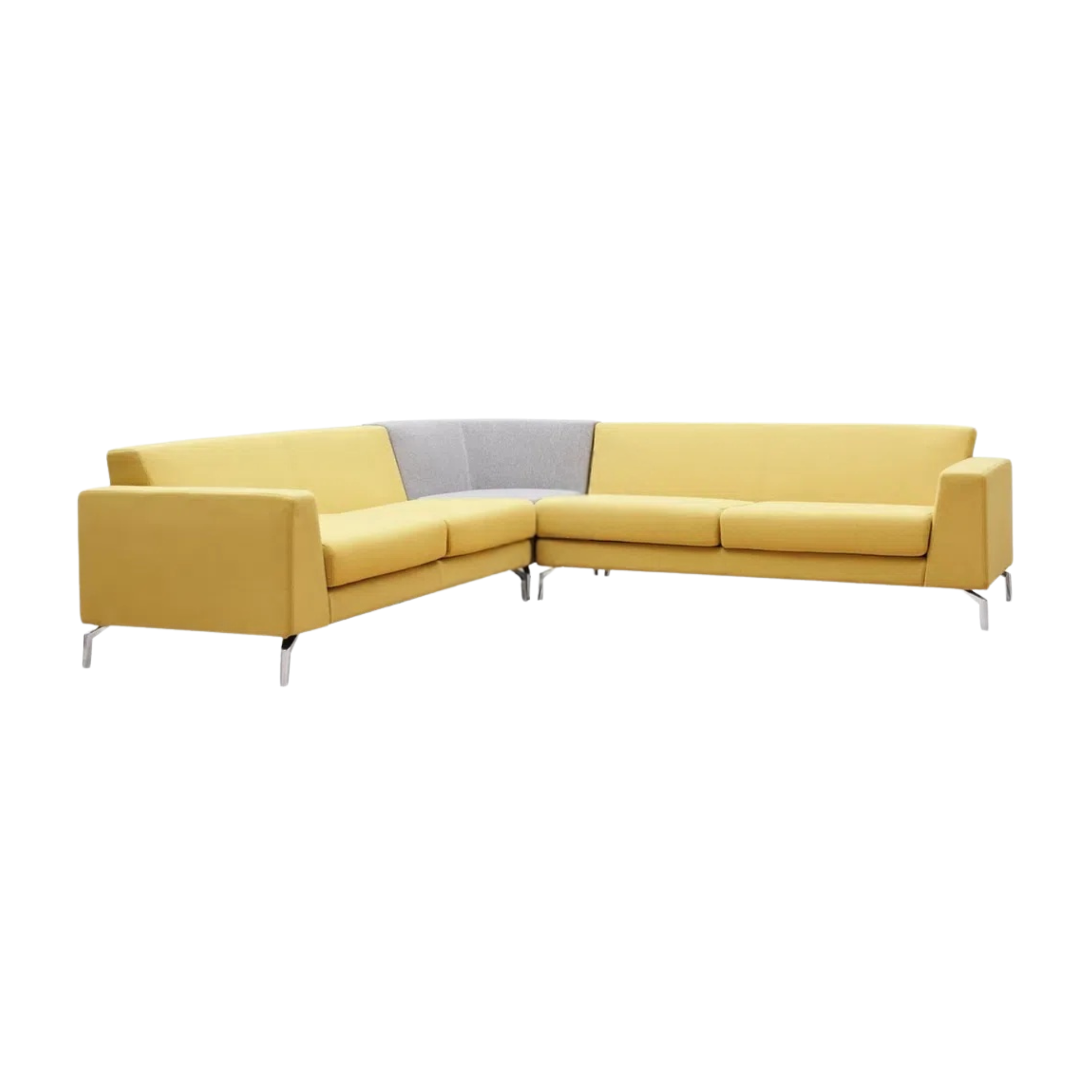 Sectional L Shape Sofa For Home Furniture, Upholstery Fabric Modern And Durable Design For Living Room -Yellow