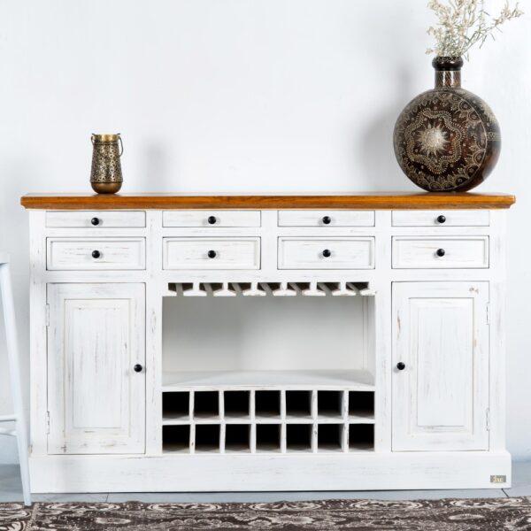 Wooden Bar Storage Cabinet Organizer with Timeless Design & Elegant Appeal