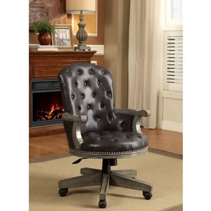 Director office Chair Tufted Design Made in Solid wood with Leatherette Upholstery & Armrest with Height Adjustable Premium Quality Chair