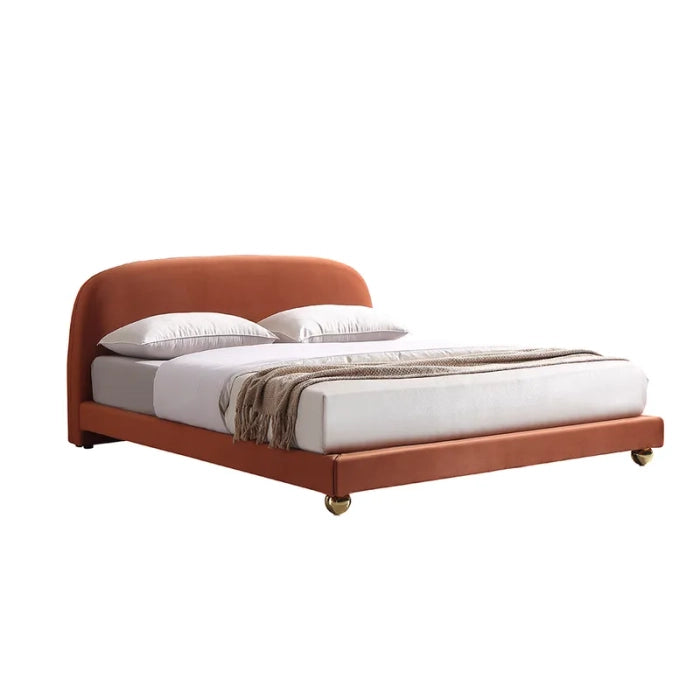 Modern King Size Bed – Plush Padded Headboard, Solid Wood-Plywood Frame in Premium Design