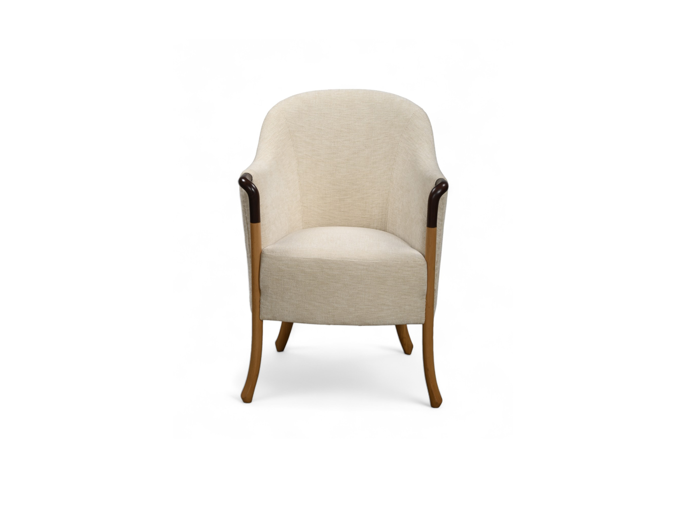 Lounge Wooden Chair & Modern and durable Arm Chairs Upholstered in Fabric For Living Room or Bedroom - Off White