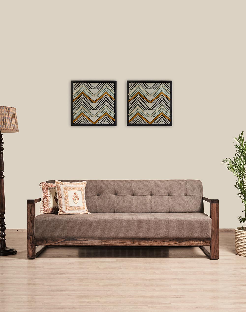3 Seater Sofa For Home Furniture Upholstery Suede Best Quality Fabric and Best Quality Wood and Comfortable for Living Hall Room Area