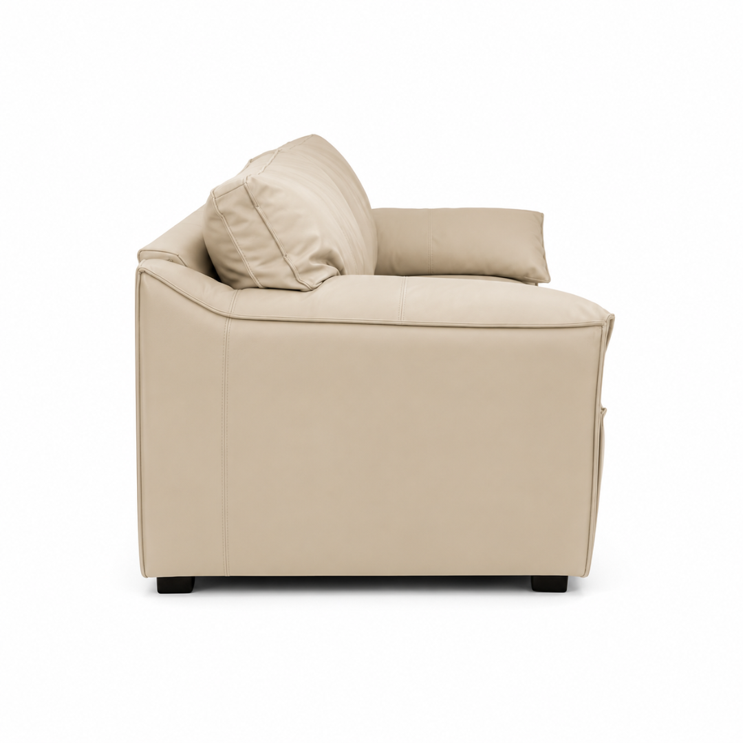 Modern Luxury 1 to 3-Seater Sofa | Premium Upholstered Fabric Sofa with Cushioned Armrests & Deep Seating | Contemporary Living Room Couch | Cream Beige