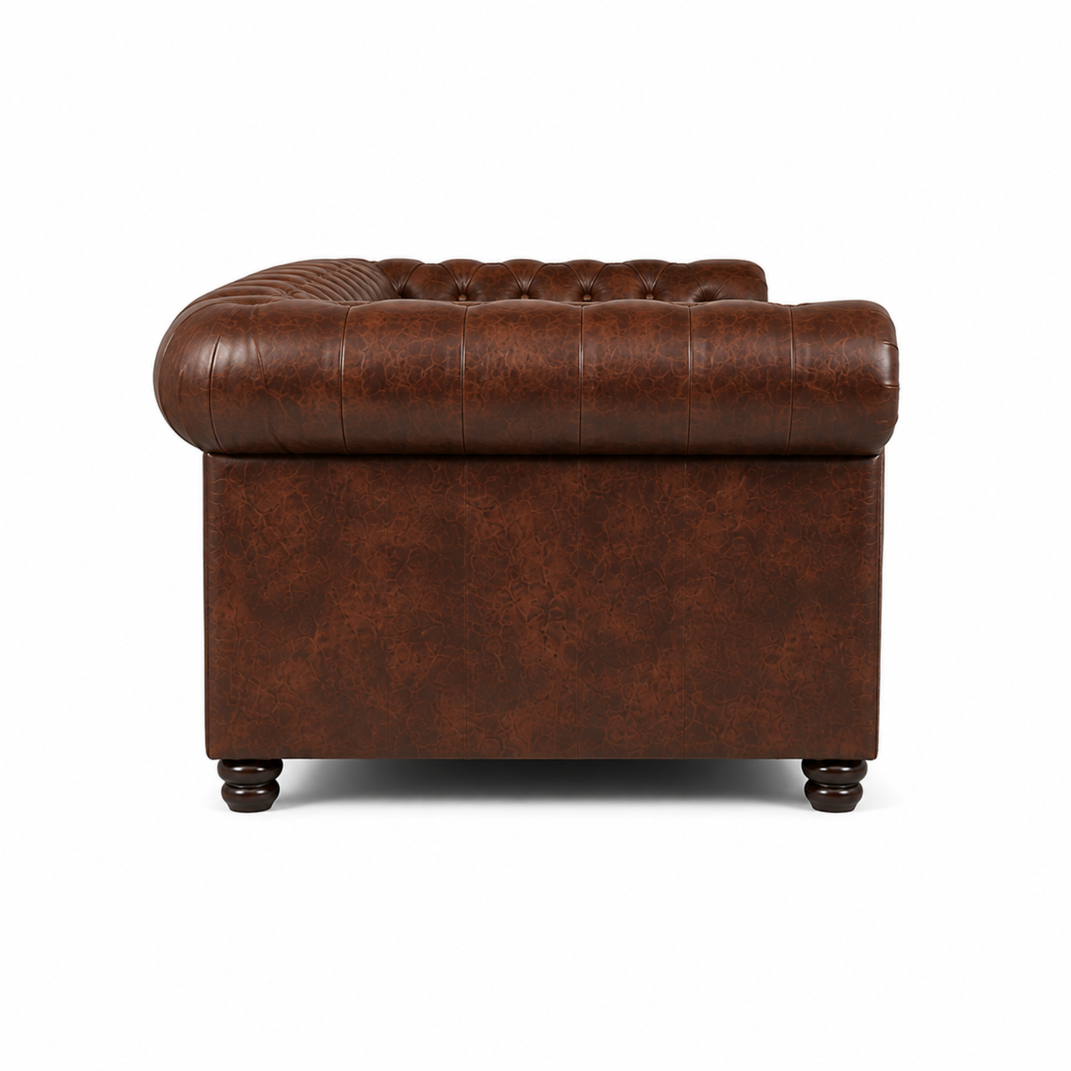 3 Seater chesterfield sofa Modern Design and Leatherette fabric Durable & Comfortable Padded Perfect for living Room -Brown