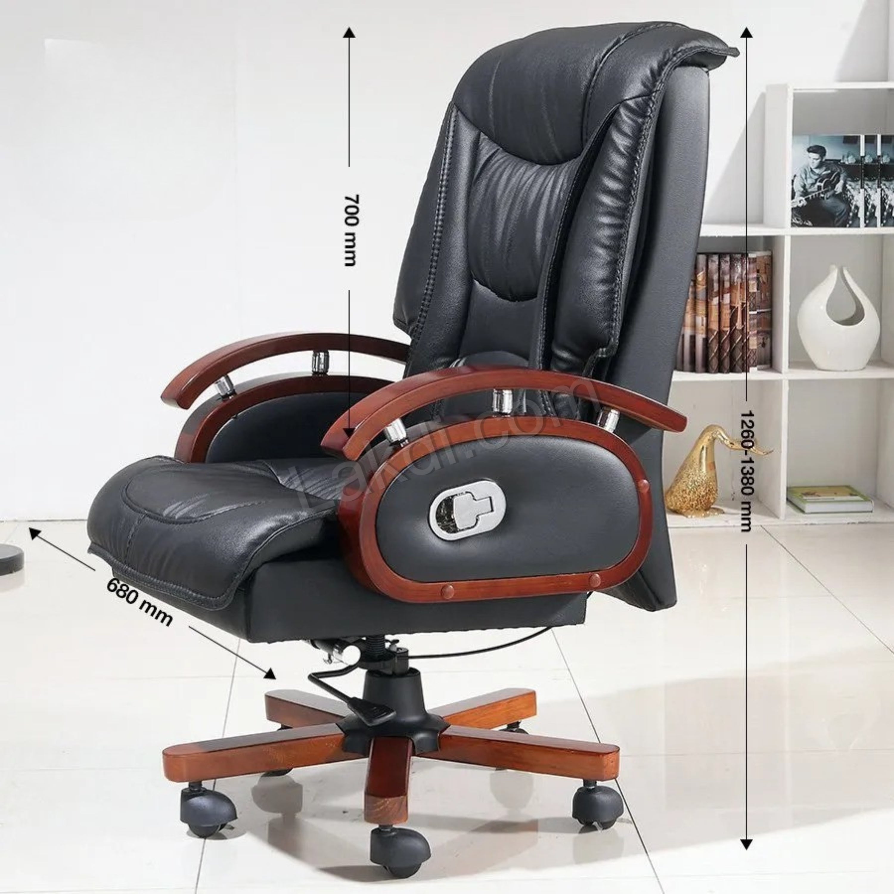 Ergonomic Director Chair: Modern Design, Plyboard & Leatherette, Recliner, Height Adjustable, Fixed Armrest & Revolving for Ultimate Comfort