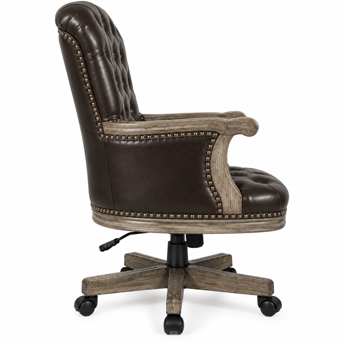 Director office Chair Tufted Design Made in Solid wood with Leatherette Upholstery & Armrest with Height Adjustable Premium Quality Chair