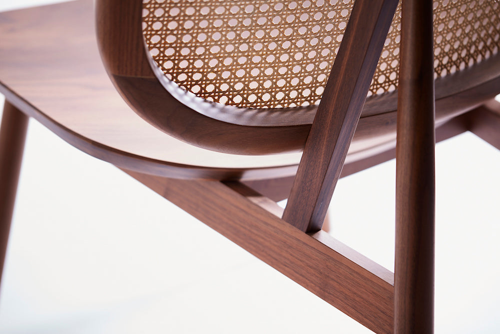 Cane & Wicker Single Seat Wooden Outdoor Chair for Home and Garden - Brown