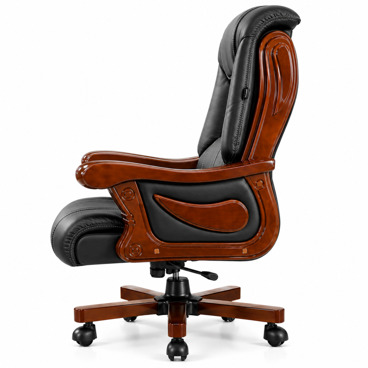 High Back Director Chair for office Luxury Design Made in Plyboard with Leatherette Upholstery & Armrests & Height Adjustable