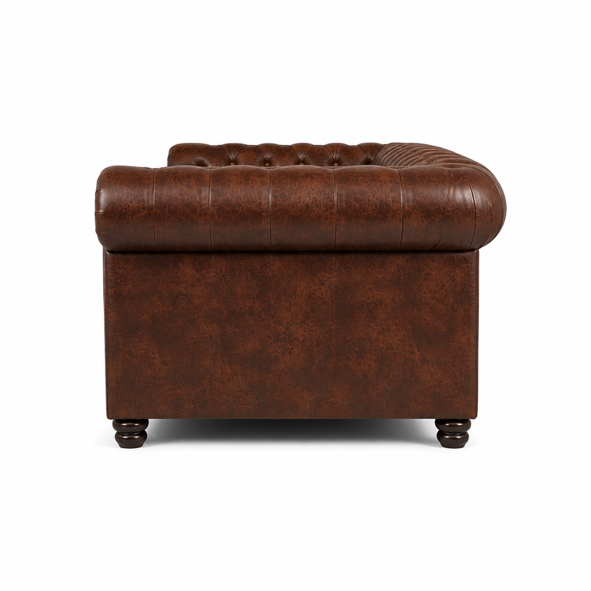 3 Seater chesterfield sofa Modern Design and Leatherette fabric Durable & Comfortable Padded Perfect for living Room -Brown