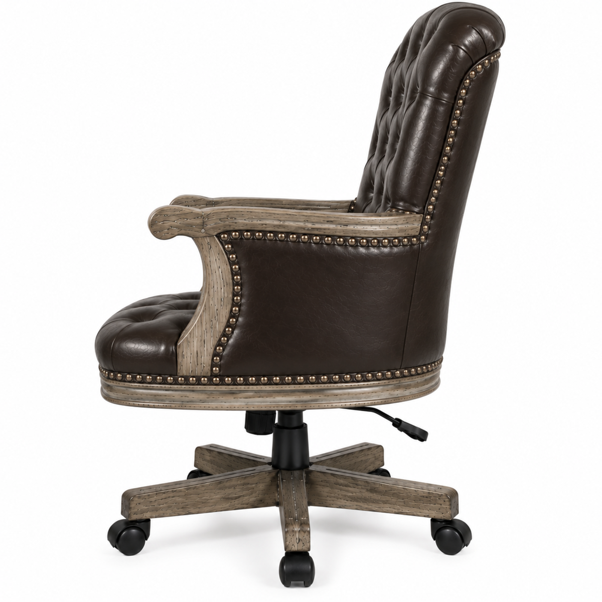 Director office Chair Tufted Design Made in Solid wood with Leatherette Upholstery & Armrest with Height Adjustable Premium Quality Chair