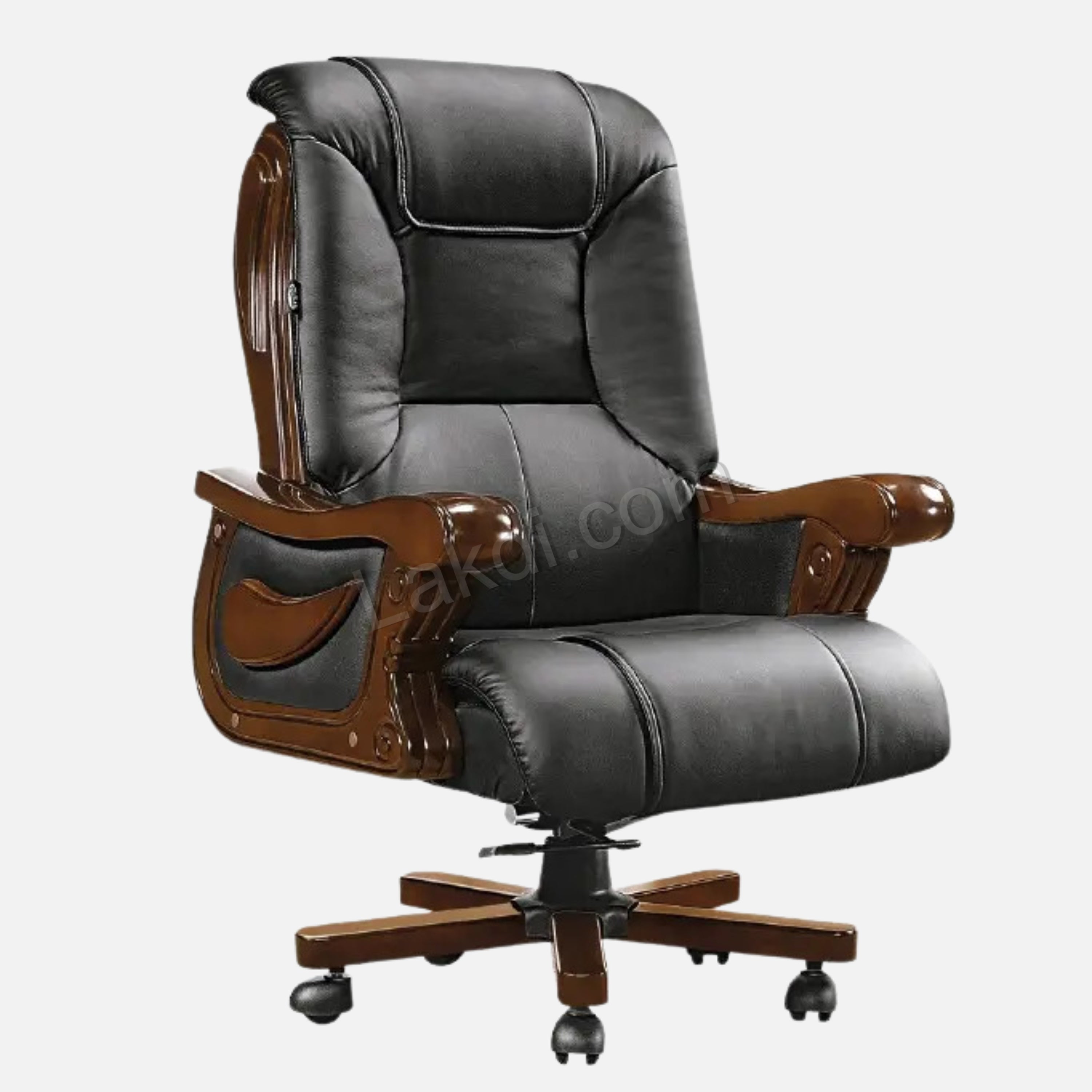 High Back Director Chair for office Luxury Design Made in Plyboard with Leatherette Upholstery & Armrests & Height Adjustable