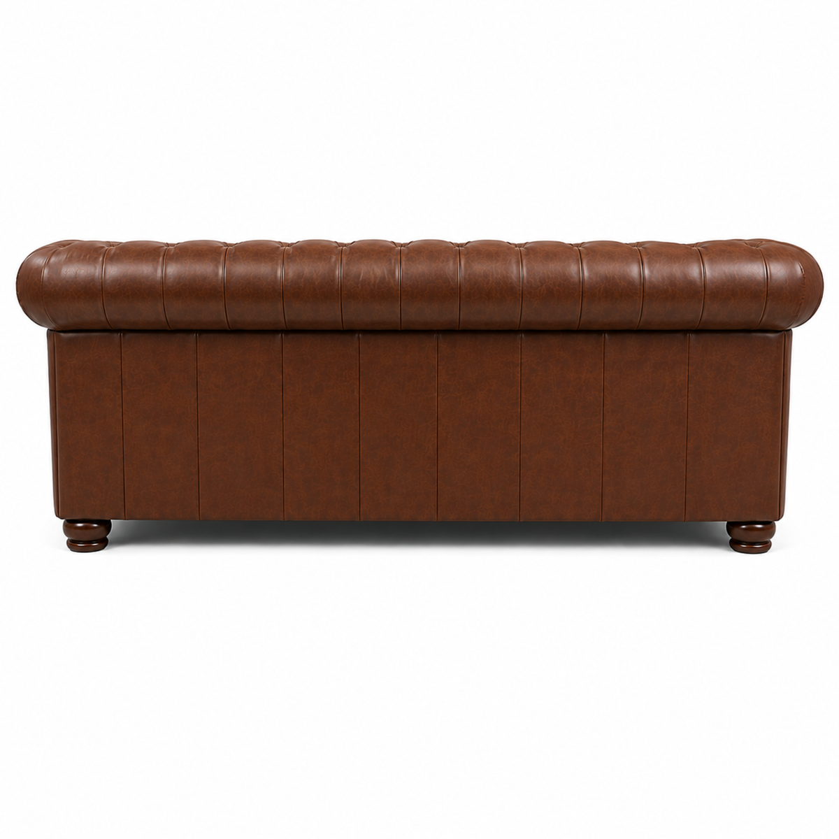 3 Seater chesterfield sofa Modern Design and Leatherette fabric Durable and Comfortable Padded Perfect for living Room, Office -Brown