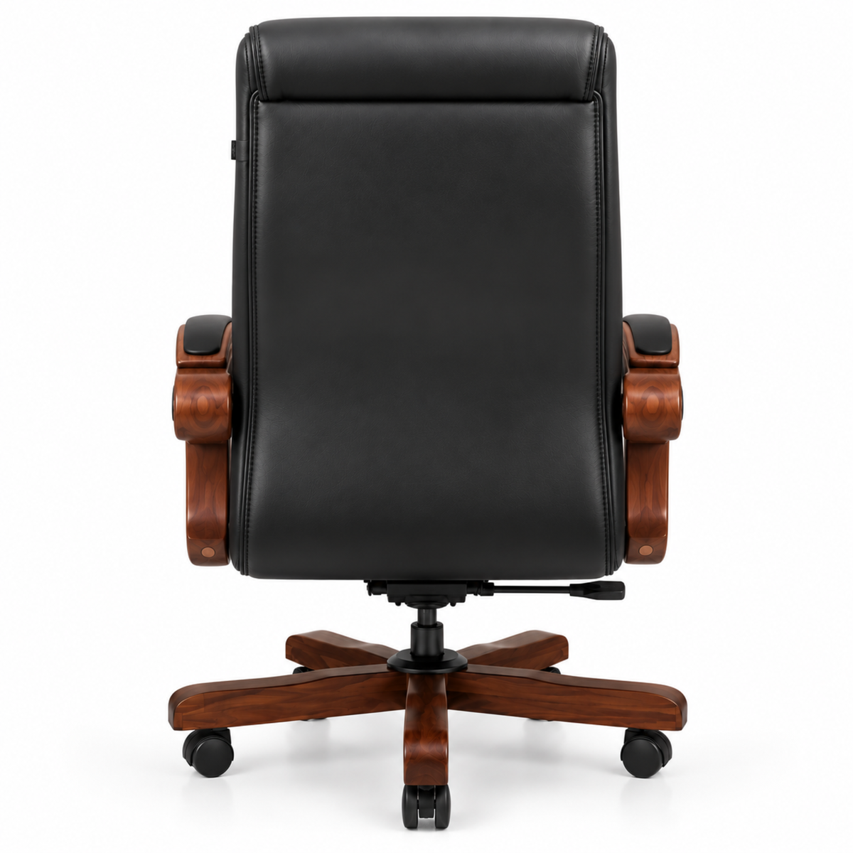 Director Chair for office Made in Plyboard with Leatherette Upholstery & Armrest with Height Adjustable & Revolving Chair -black