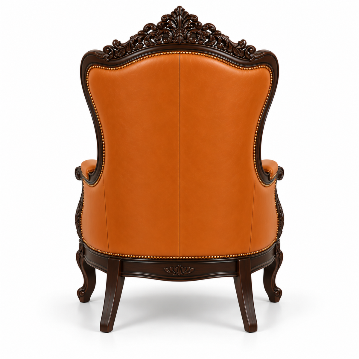 Royal Maharaja High Back Chair, upholstered in luxurious Leatherette, featuring wide armrests and design and Hand Crafting Chair Durable & High Comfort Chair