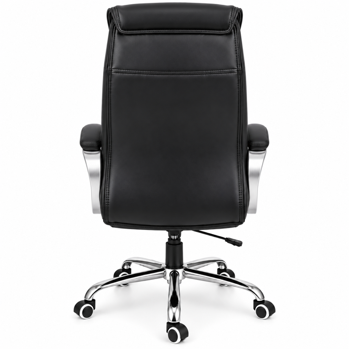 Modern Director Office Chair, Leatherette Upholstery with High Back and Powder-Coated Chrome Base