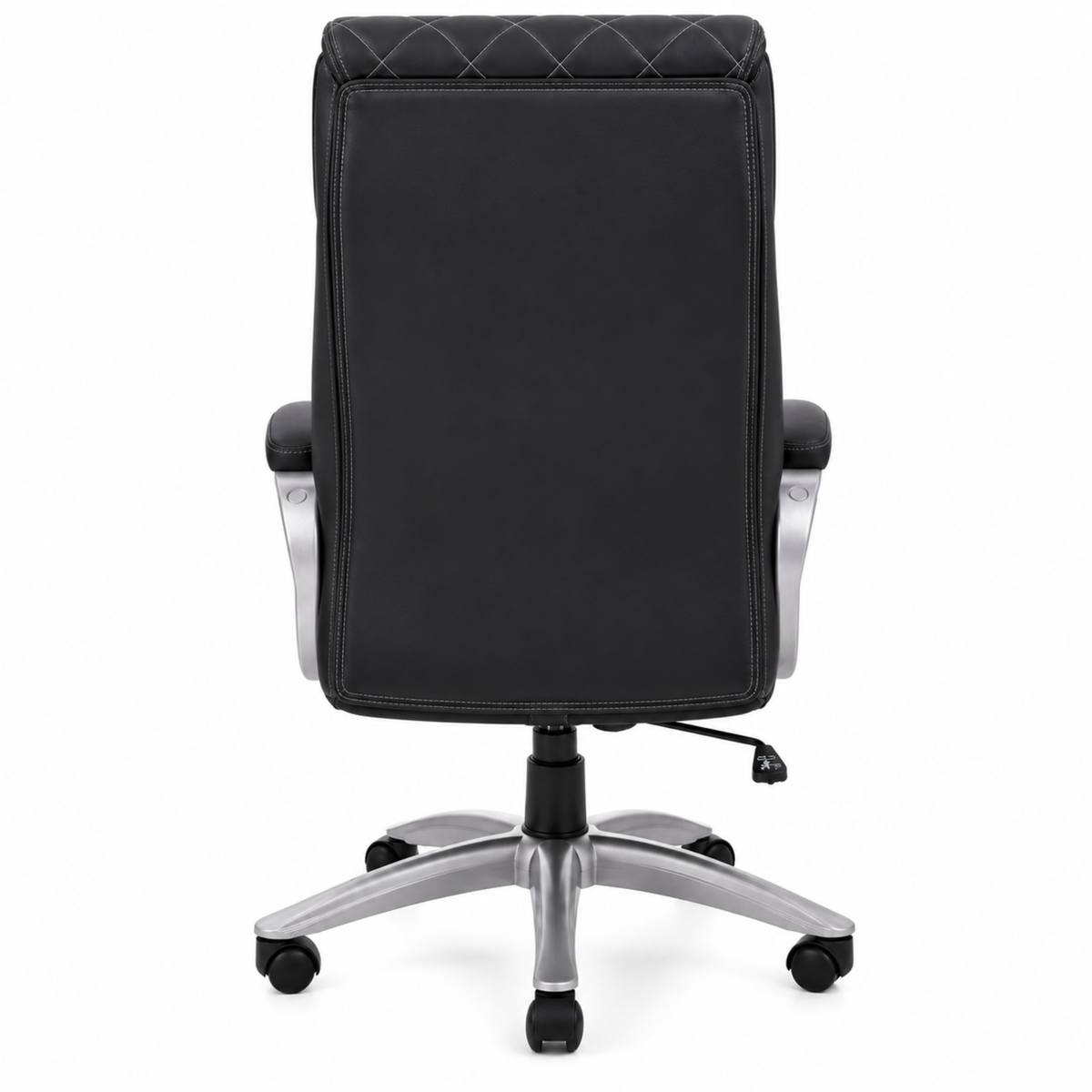 Luxury Executive Office Chair with Diamond Quilted High Backrest, Padded Headrest, Cushioned Armrests, Adjustable Height & Chrome Swivel Base