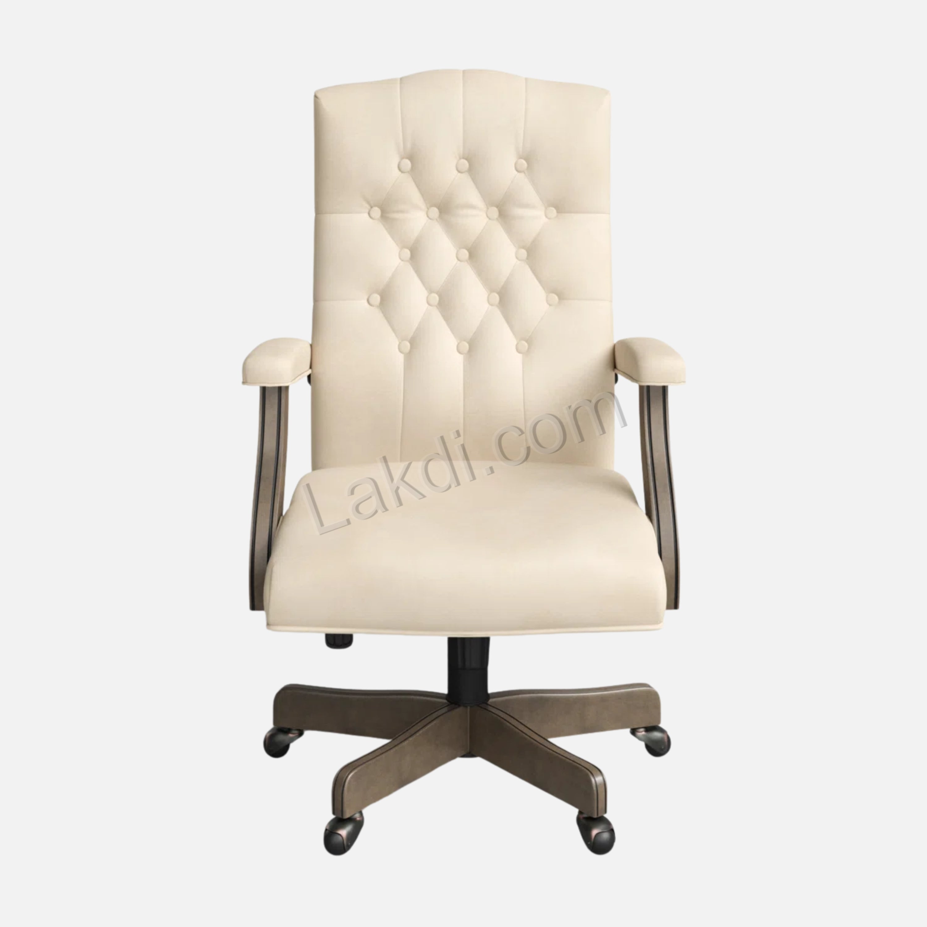 Director office Chair Tufted Design Made in Solid wood with Leatherette Upholstery & Armrest with Height Adjustable Chair