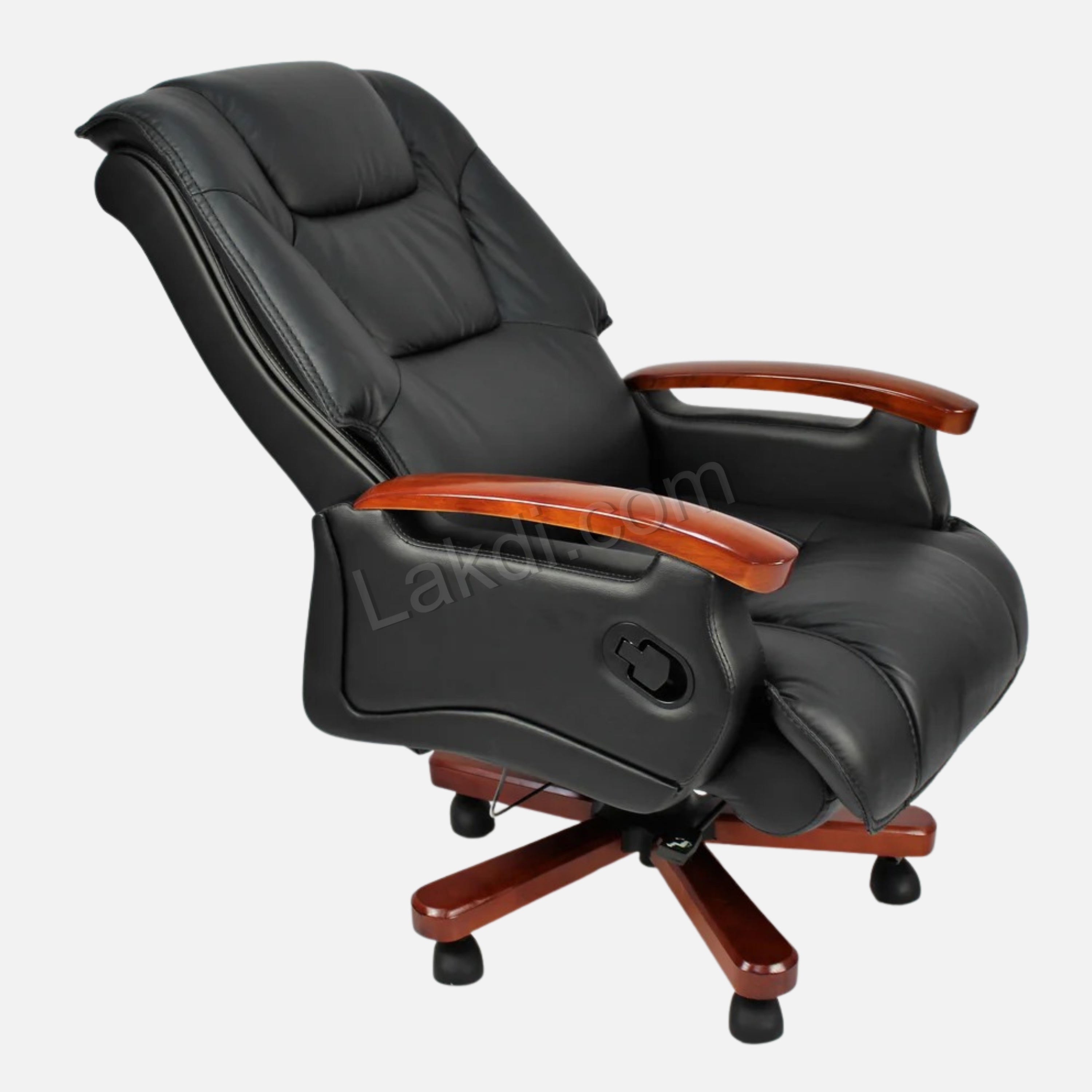 Director Chair for office High-Back Leatherette with Recliner & Adjustable Height and Wooden Base Unique Design Best Quality Chair