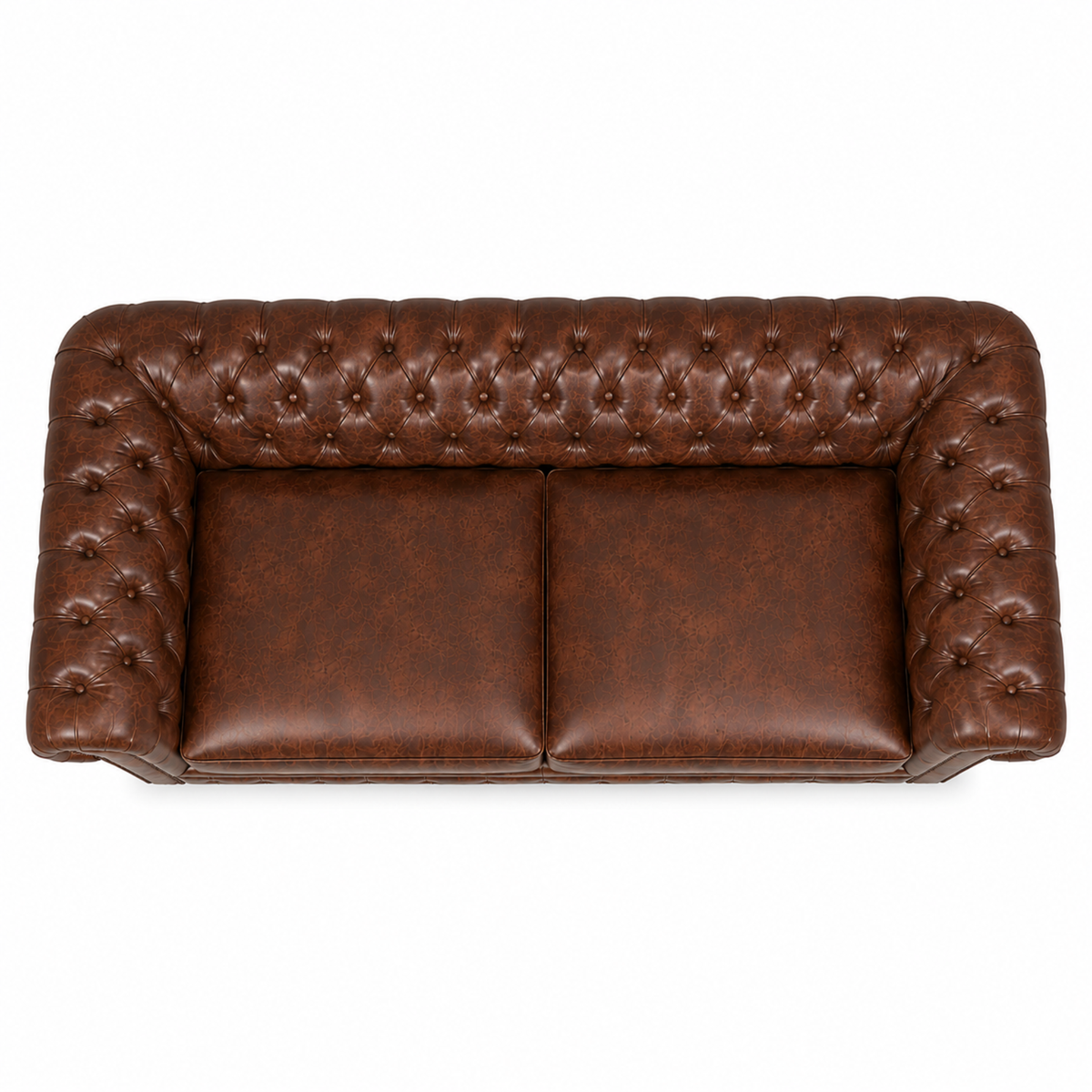 3 Seater chesterfield sofa Modern Design and Leatherette fabric Durable & Comfortable Padded Perfect for living Room -Brown