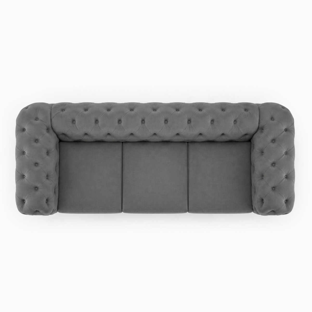Premium Chesterfield 3 Seater Sofa with Deep Diamond Button Tufting, Curved Arms, Plush Cushioned Seats & Sleek Metal Legs