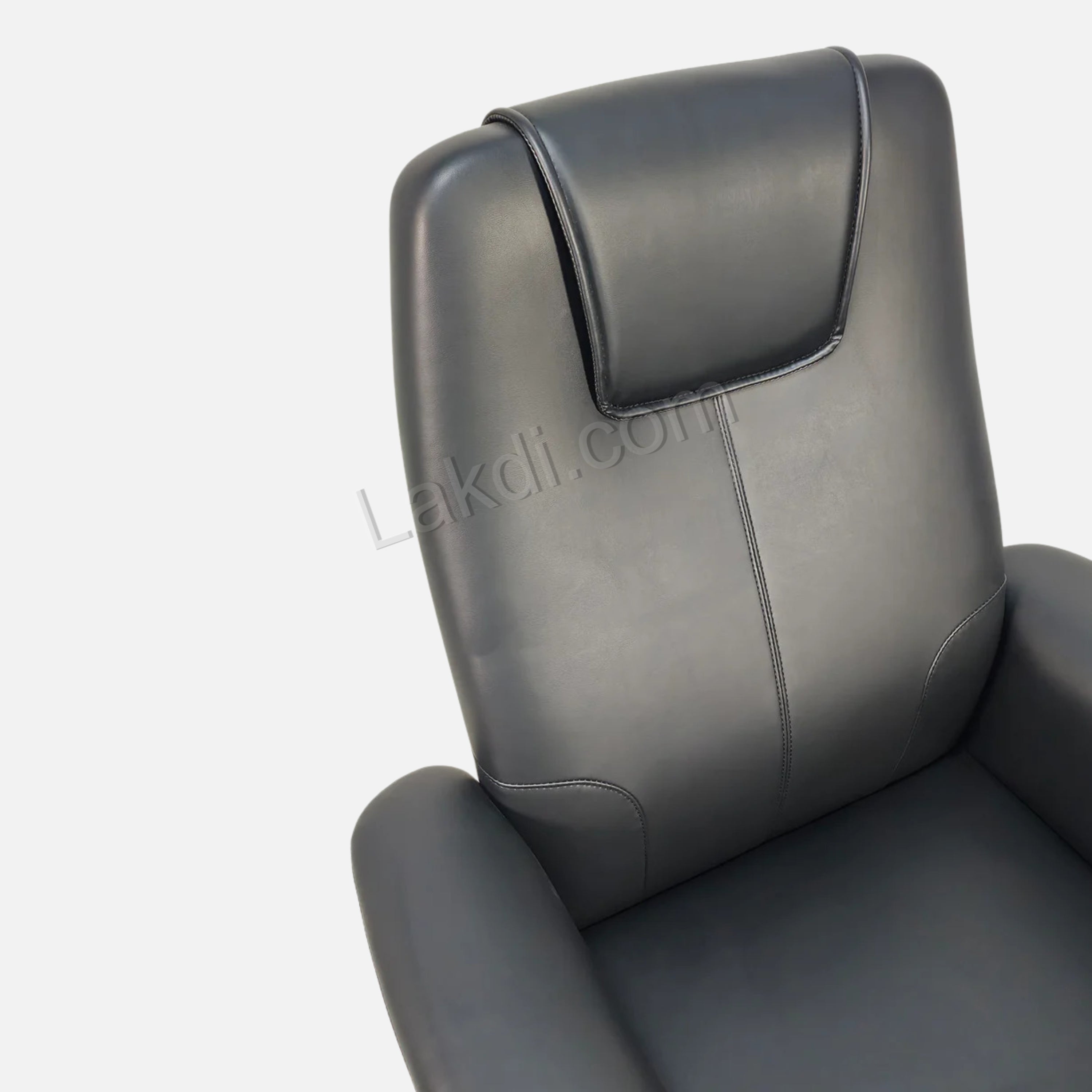 Director Chair for office Traditional High-Back Premium Leatherette with Adjustable Height and Wooden Base and Wooden Polish