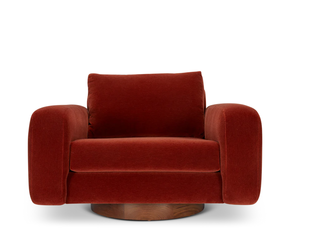 Lounge Chair Sofa For Home Furniture upholstered in Velvet Premium Arm Chair Modern and durable For Living Room or Bedroom - Maroon