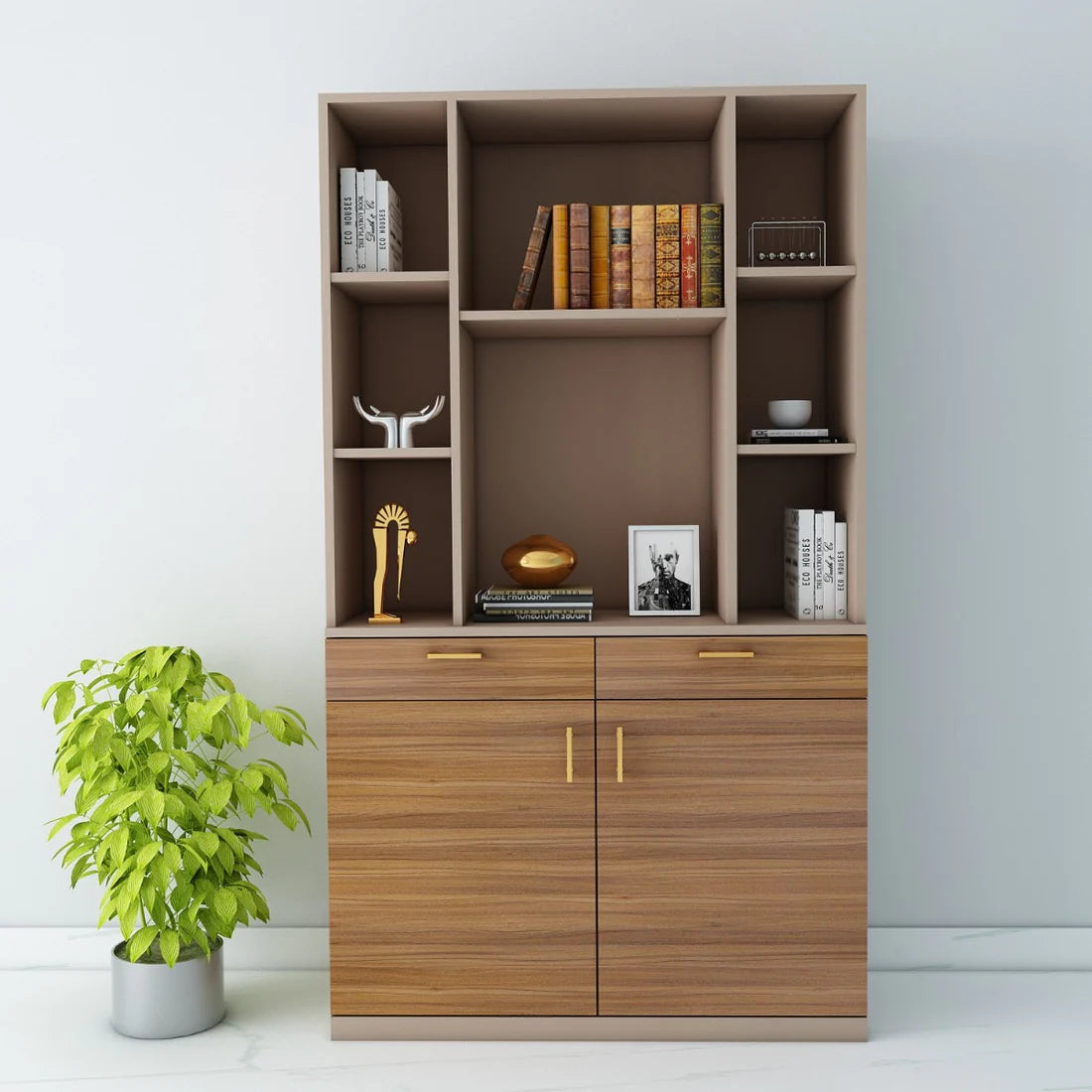 Wooden Office Storage Cabinet Organizer with Multi-Drawer Wooden Chest for Compact Living