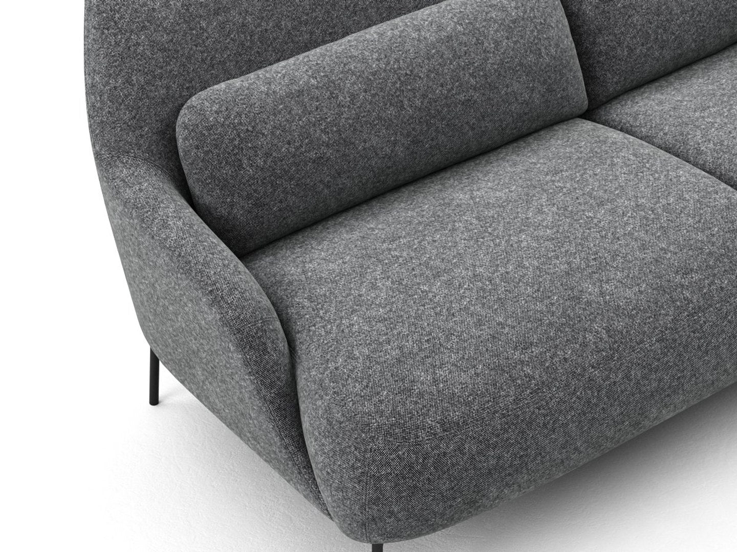 3 Seater & Sofa For Home Furniture, Upholstery Fabric Premium and Durable Design For Living Room and Office- Dark Grey
