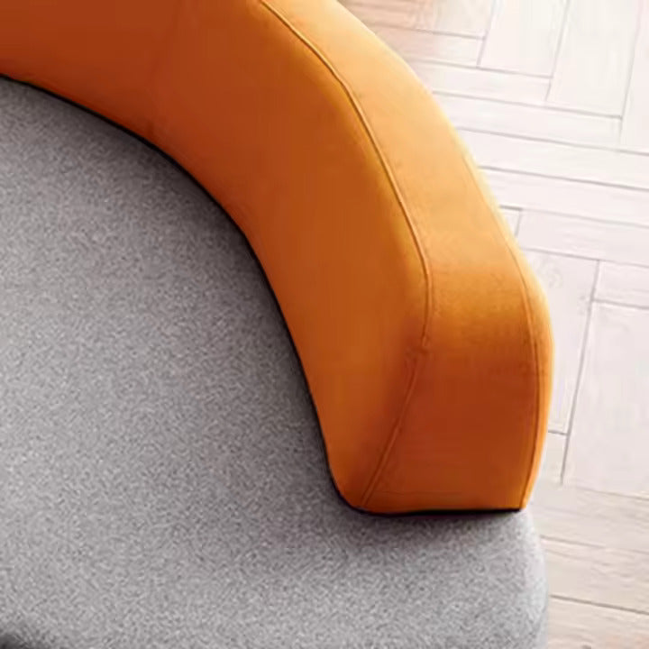 Couch Sofa Bed For Office Furniture Premium Upholstery Durable Design for Living Room and Office -Grey and orange