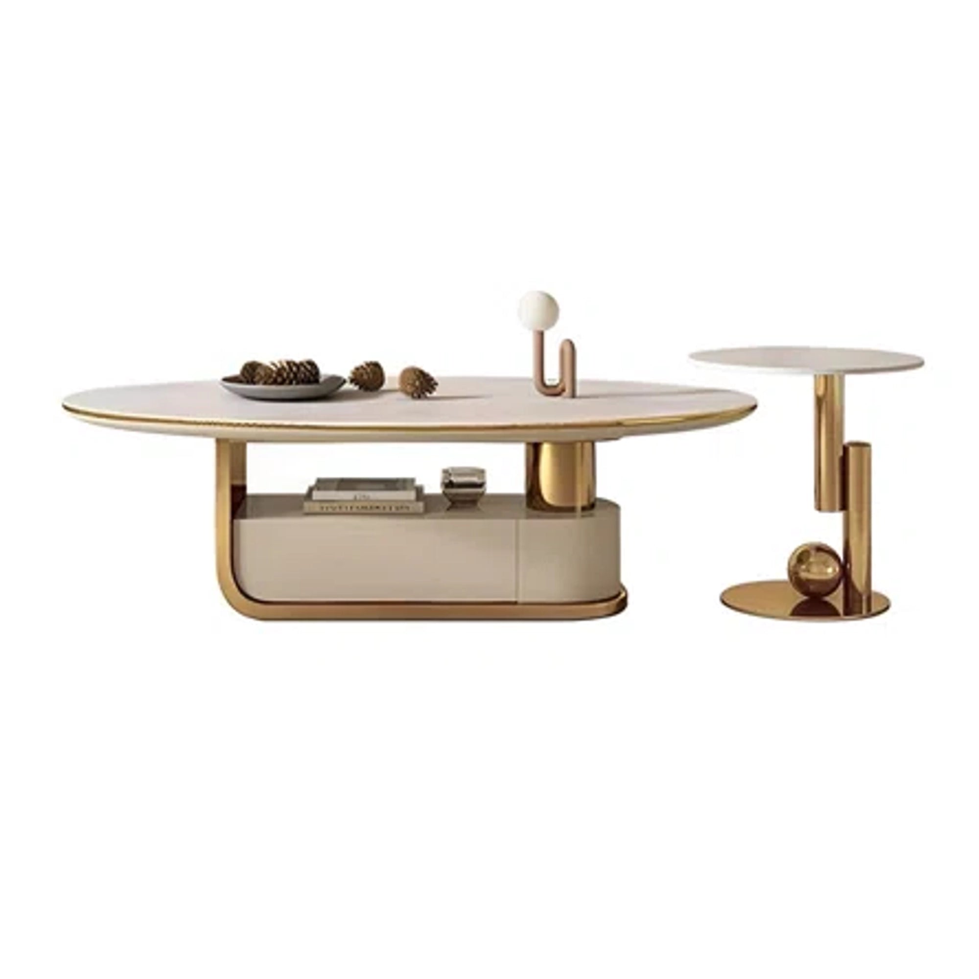 Center Table with Italian Design Providing Extra Utility Space for Decorative and Functional Items