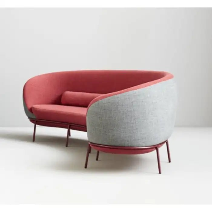 4 Seater Sofa For Home and Furniture & curved, semi-circular shape & Upholstery Fabric, Modern and Durable Design for Living Room – Purple