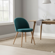 কাঠের পা বেস ফ্যাব্রিক আর্মলেস ডাইনিং চেয়ার