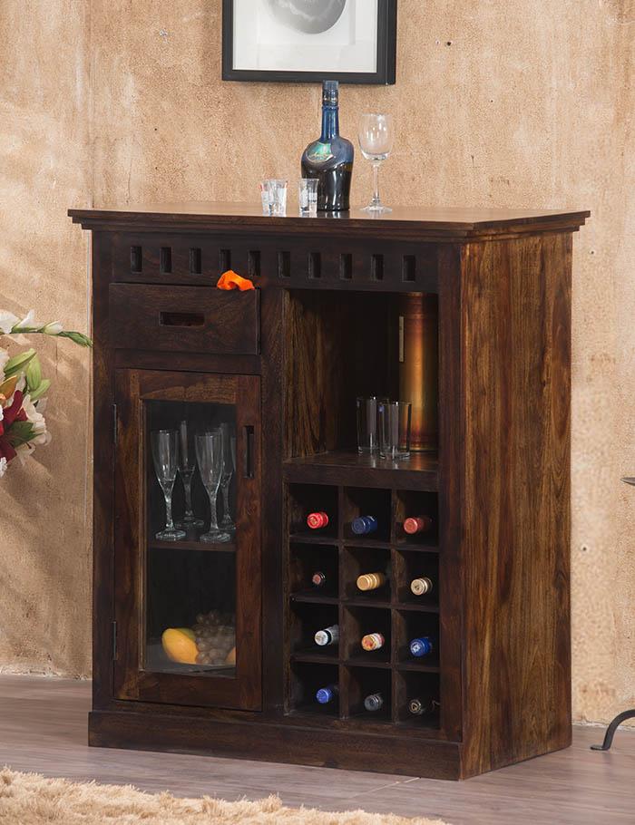 Wooden Bar Storage Cabinet Organizer and Modern Homes with Sturdy Build