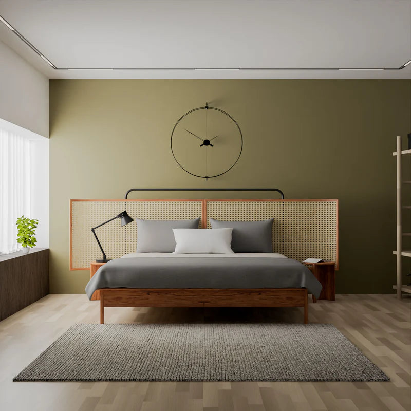Poster Bed Solid Wood Handwoven headboard—modern, Premium Design for Home Furniture