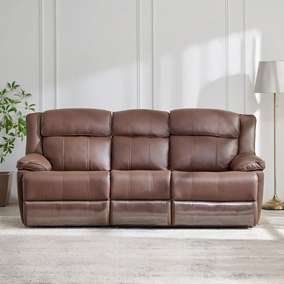 Elegant 3-Seater Recliner Sofa with PU Leatherette, Plush Padding, Smooth Reclining, and Superior Comfort Design