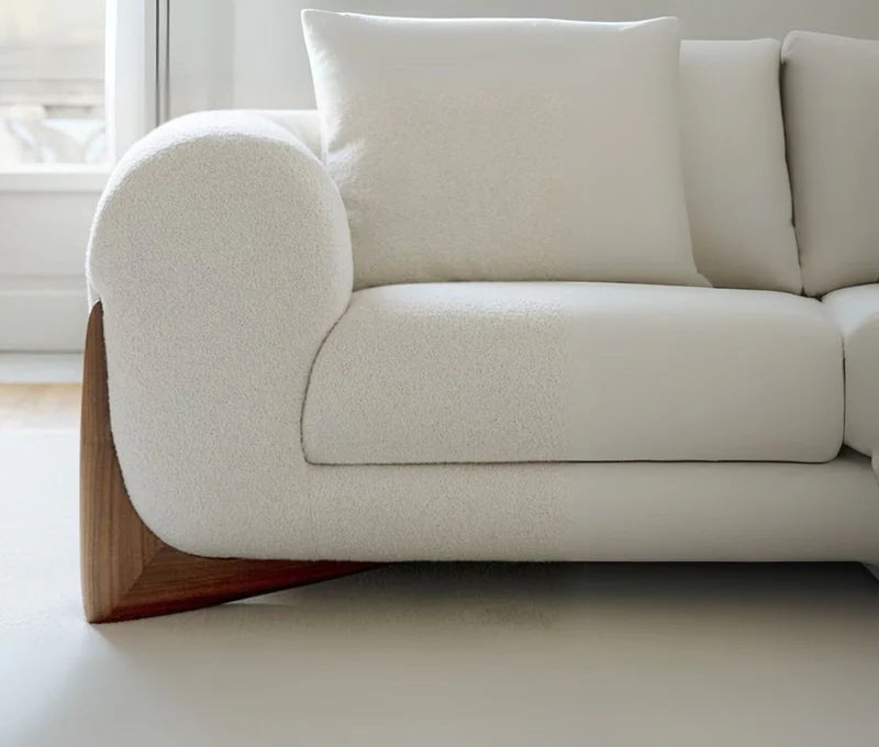 3 Seater Sofa For Home Furniture Upholstery Velvet Premium Comfortable & Sofa Durable Design For Living Room - White