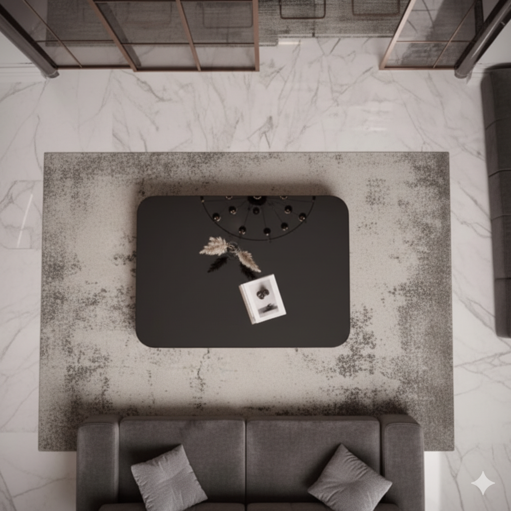 Center Table with Glossy Surface and Strong Base Creating Balanced Modern and Luxury Home Appeal