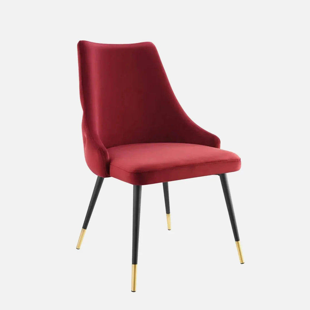 Lounge Accent Chair upholstered in Velvet Armless Chair Modern and durable For Living Room or Bedroom-Magenta