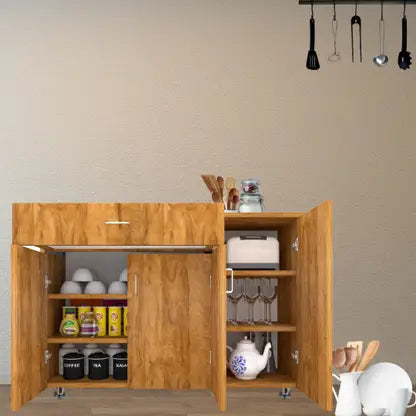 3-Door Cabinet with Drawer – with Stylish &amp; Practical Kitchen Storage.