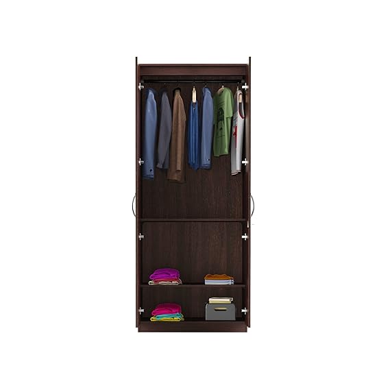Wardrobe for Compact Bedroom Modern 2-Door and Premium Design, Elegant Finish With Mirror.