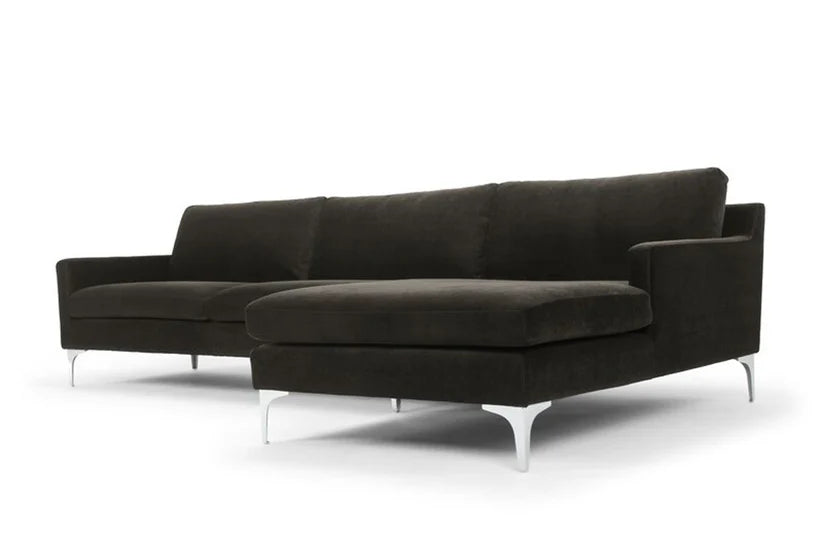 Sectional 3 Seater Spacious sofa Modern Design Premium Quality fabric Durable & Comfortable Padded Perfect for living Room -Black