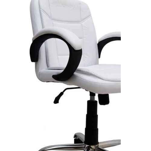 মেটাল ক্রোম বেস সহ লো ব্যাক অফিস এক্সিকিউটিভ চেয়ার