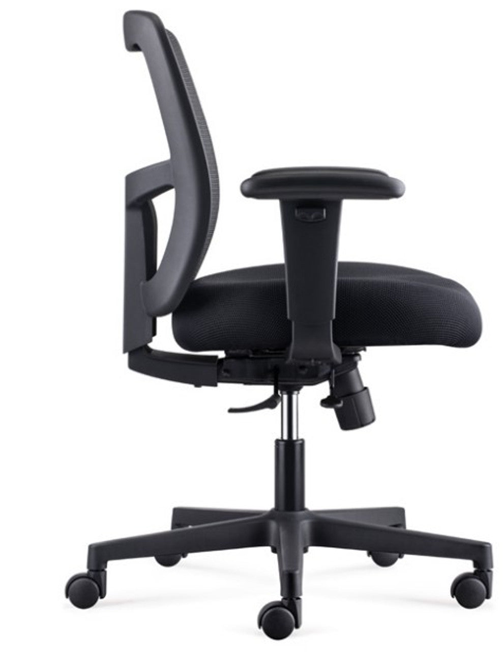 Mesh Office Chair with Adjustable Armrests, Breathable Backrest & Smooth Wheels – Comfortable Black Task Chair for Office & Home