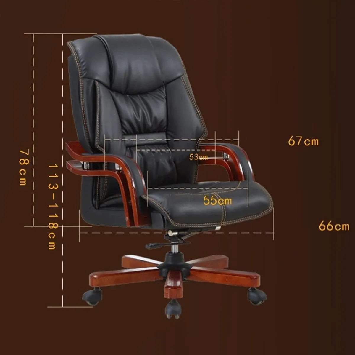 Director Chair for office Modern Design, Plyboard with Leatherette, Height Adjustable, Fixed Armrest & Revolving for Ultimate Comfort and Productivity