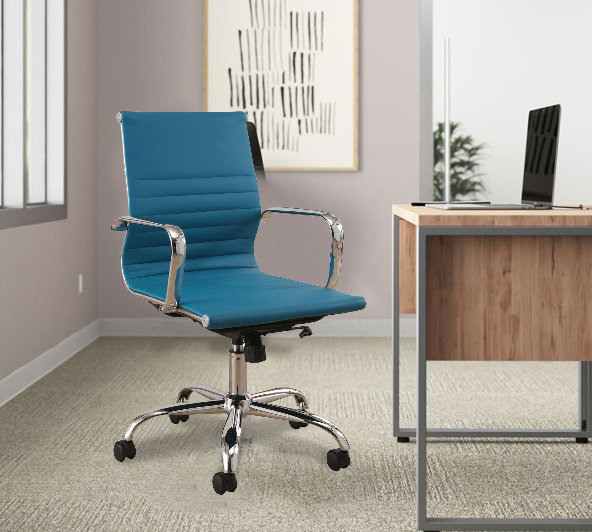 Medium Back Office Executive Chair with Height Adjustable Chrome Base