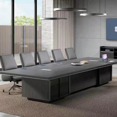 Meeting Table for Office Furniture Premium High Quality & Best Design Made in Particle Board/ MDF/Plywood with Wire Manager - Oak