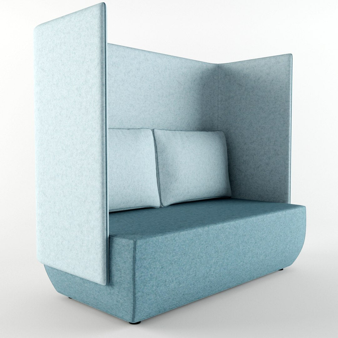 2 Seater Office Sofa for Office Zone and Elegant Sofa with High Backrest for Workplace Comfort.
