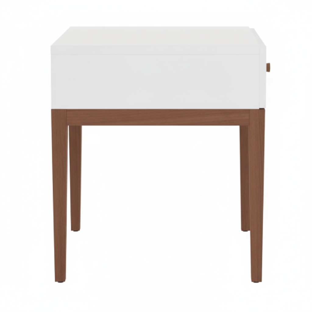 लकड़ी के फ्रेम पैर आधार साइड टेबल दराज के साथ
