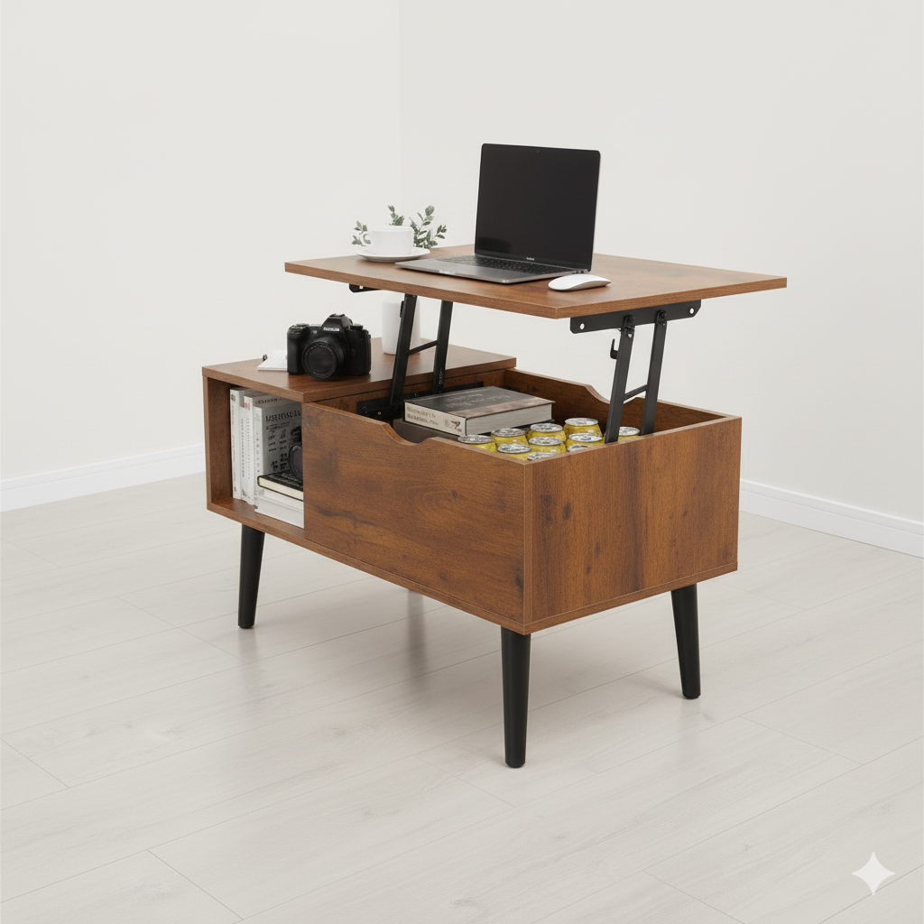 Center Table Designed with a Wooden Top and Offering a Sophisticated Look to Home Decor