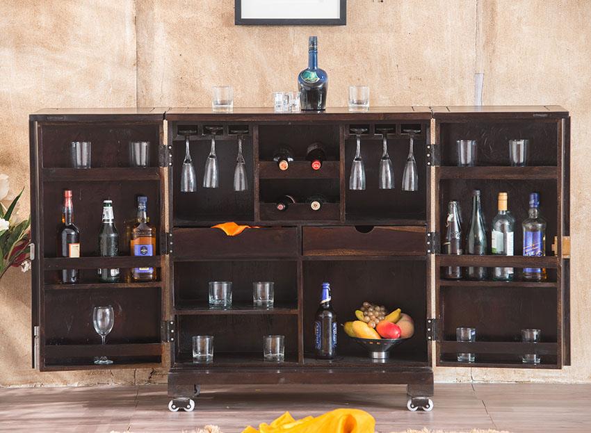 Wooden Bar Storage Cabinet Organizer with Premium and Long-Lasting Quality